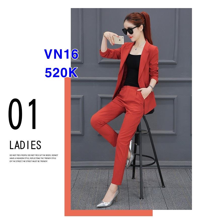 Set nguyên bộ áo Vest quần dài kèm áo trong VN16
